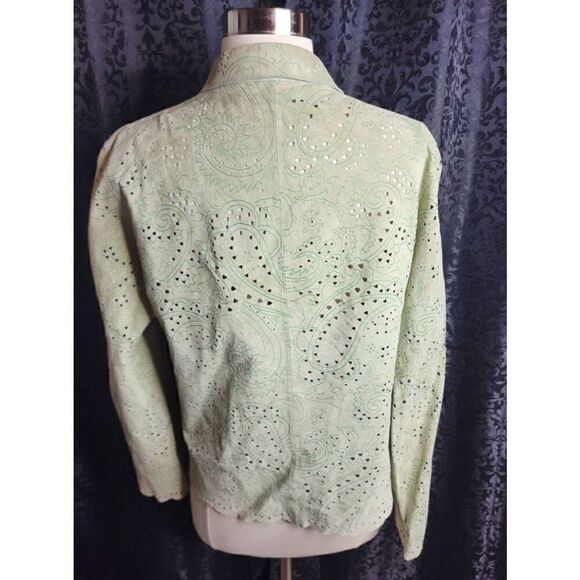 Provence | Sage Cutout Leather Jacket - Picture 4 of 5